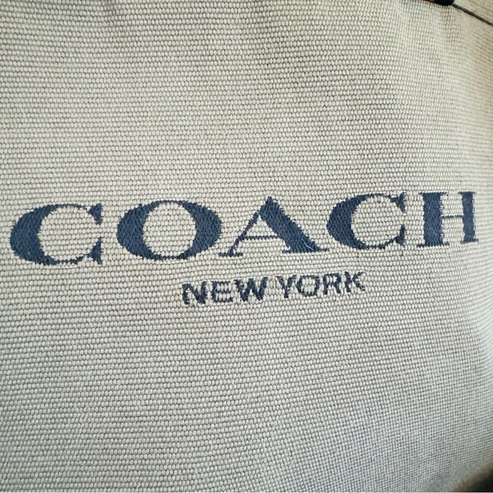 COACH UNISEX Olive Green Black Canvas Leather Zip Travel Shoulder Tote Bag 43 - Picture 4 of 16